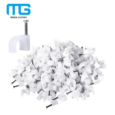 चीन 200 Pack Nail In Cable Clips / Cat6 Circle Cable Nails Tack Clips 7mm White आपूर्तिकर्ता